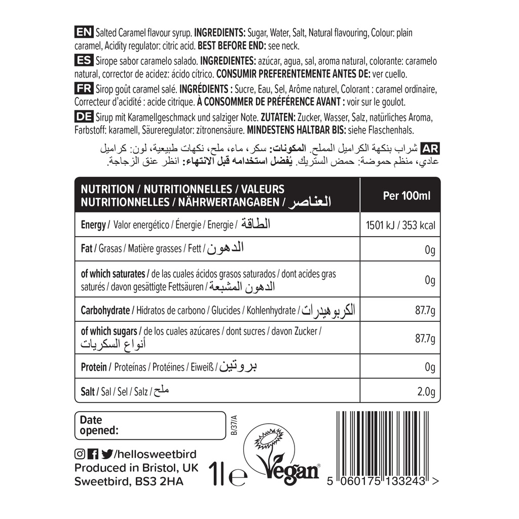 Sweetbird Cane Sugar Classical Syrup