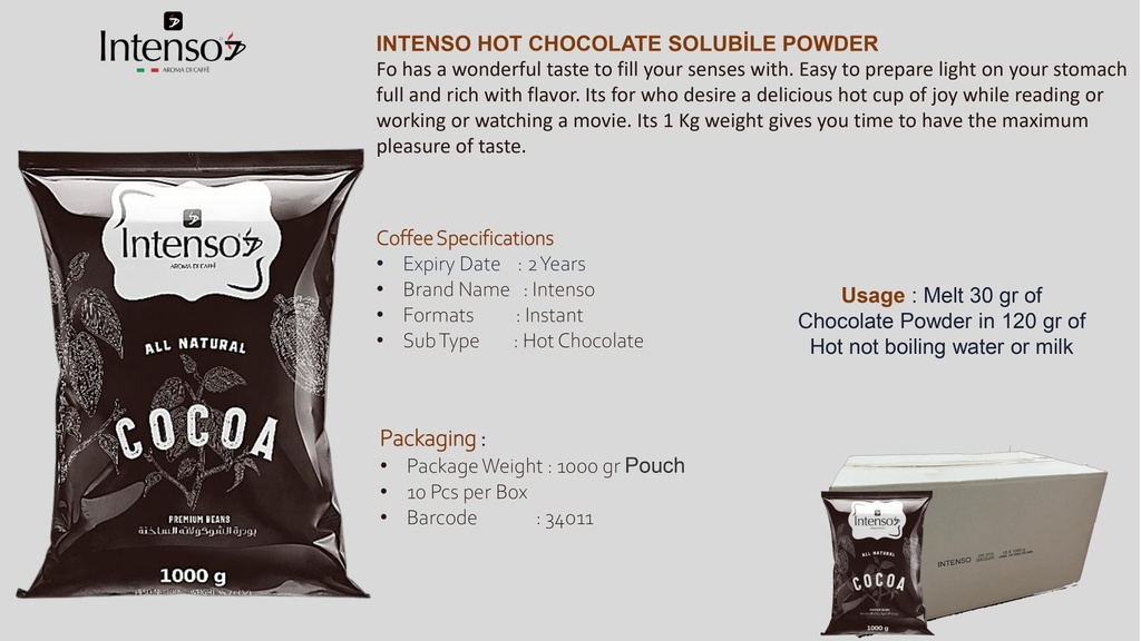 Intenso Soluble Chocolate 1KG