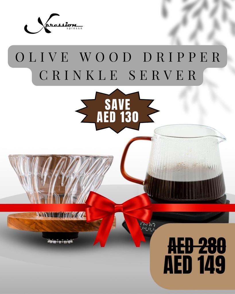 Olive Wood Dripper and Crinkle Server Offer