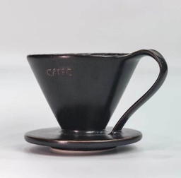 [SX01504] Cafec Arita Ware Flower Dripper Cup4 Black