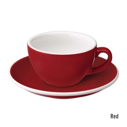 [C088-59BRE	Egg] 150ml Flat White Cup (Red)